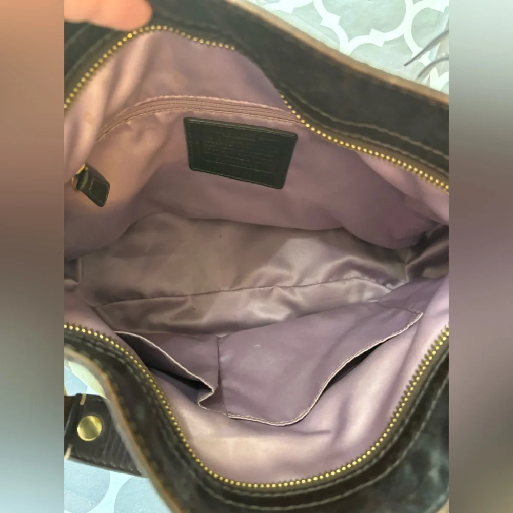 COACH F12657 Zoe Signature Canvas Gold Hardware Leather Trim Hobo Bag & Wallet - Picture 4 of 14